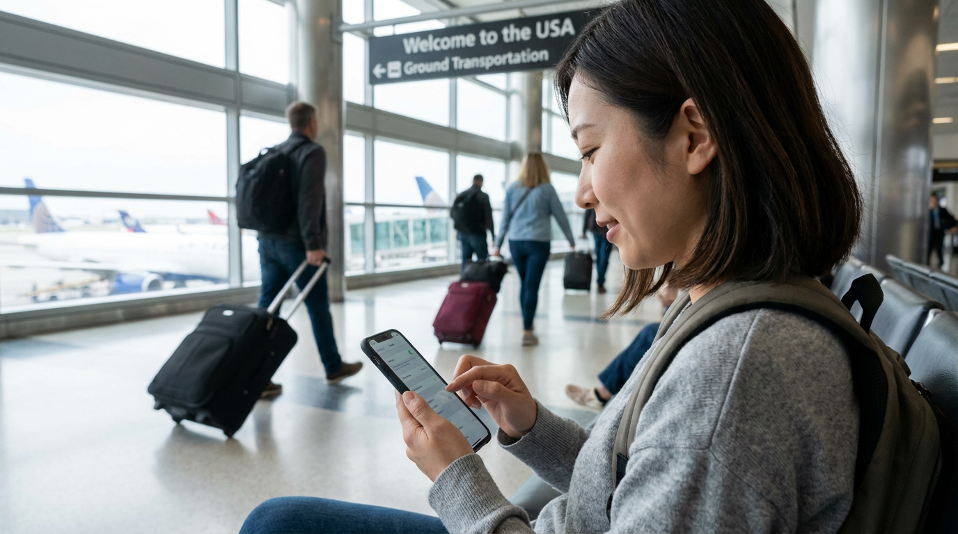 アメリカの空港に着いたらすぐ使える？eSIMの事前購入と設定タイミング