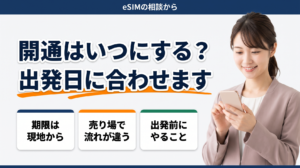 eSIMの開通は出発日に合わせます。有効期限は現地に着いてから数え始めます